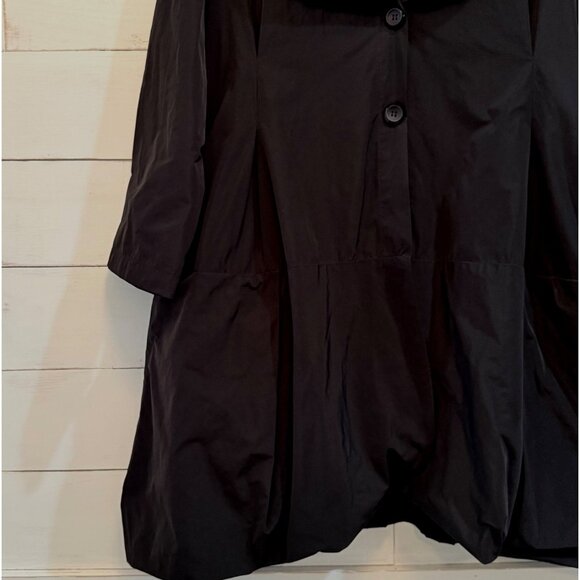 SUZE XS Sun Kim Black Coat Lagenlook Wired Collar Light Jacket - Picture 5 of 9